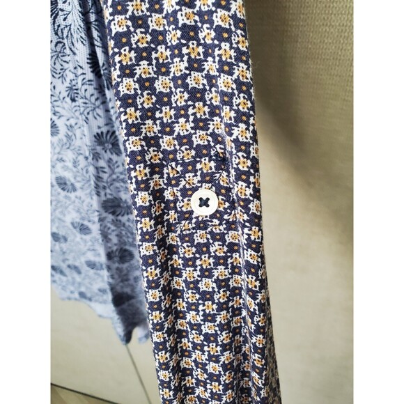 Intro Rayon Mixed Pattern Roll-Tab Sleeve Button-Up Shirt SIze PXL NWT - Picture 6 of 8